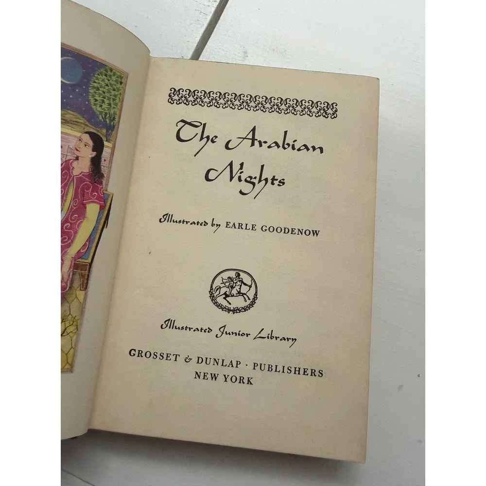 Vintage 1946 The Arabian Nights Illustrated Junior Library Earle Goodenow Book